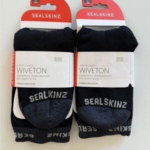 2 pair SEALSKINZ Wiveton Waterproof Warm Weather Mid Length Sock